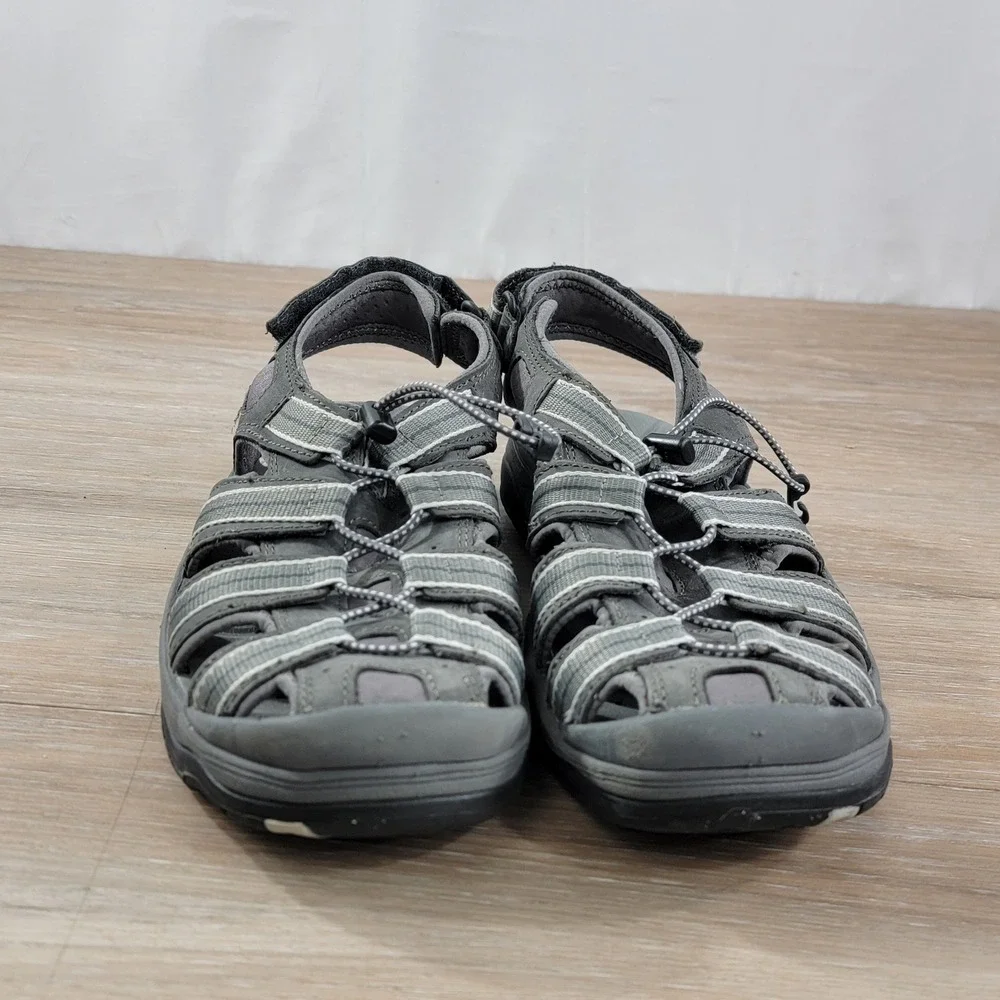 LL Bean Mens Allagash Sport Sandals Grey Closed Toe Hiking Water Shoes Size 9